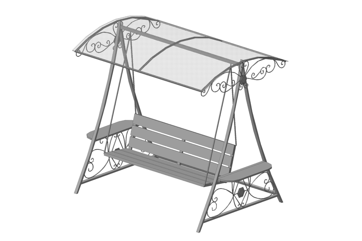 Качеля садовая металлическая чертеж
