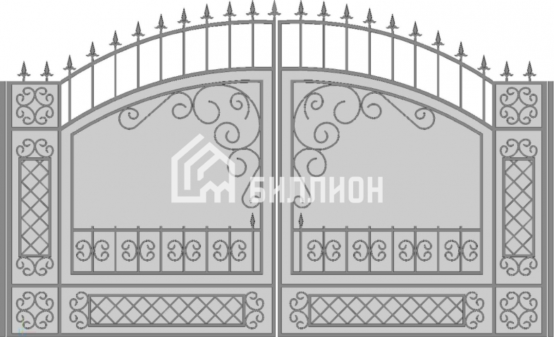Ворота кованые №3 (с обшивкой листом 2 мм)